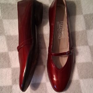 Salvatore Ferragamo Burgundy Leather Loafers